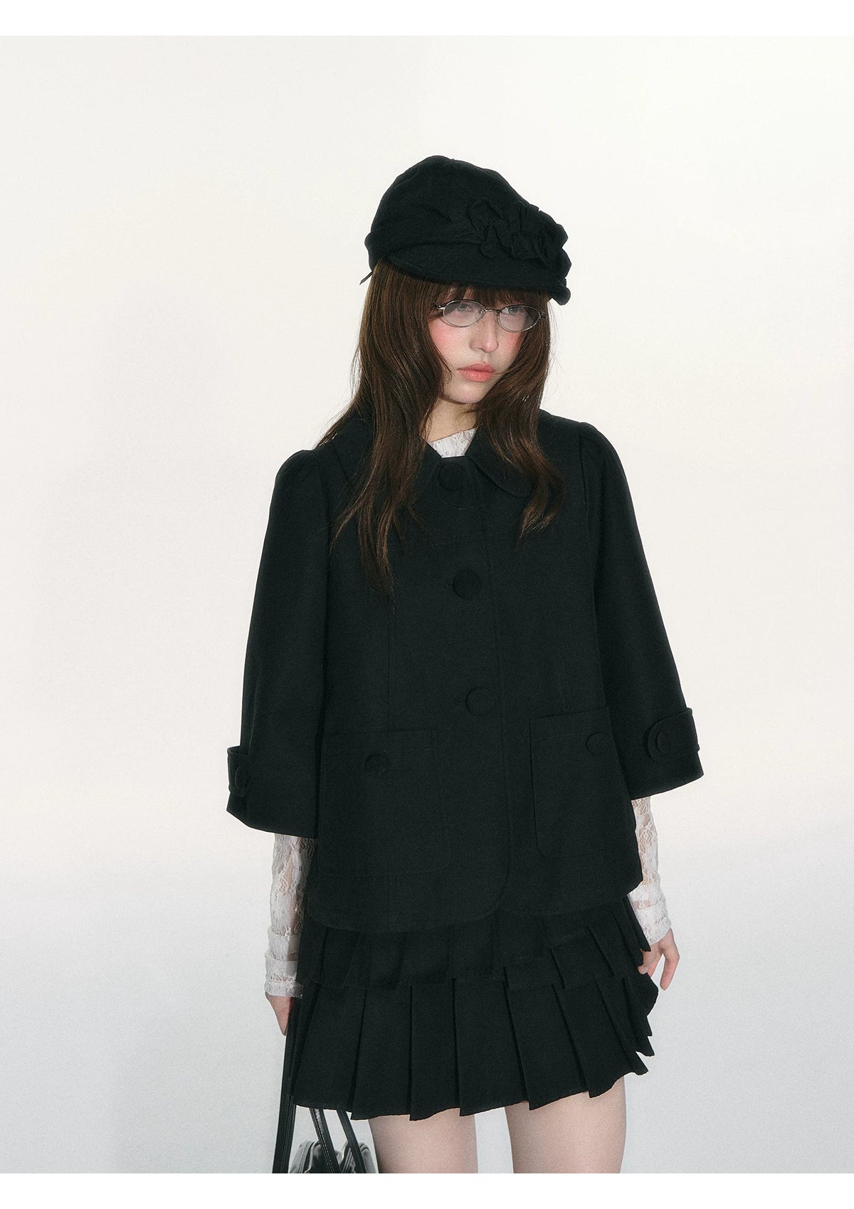 JOVYLLE - Black Preppy Blazer & Skirt Set