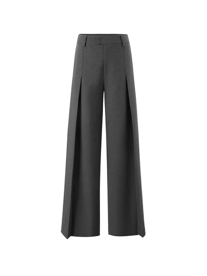 JN's DESIGN - Dark Gray Wide-Leg Tailored Trousers