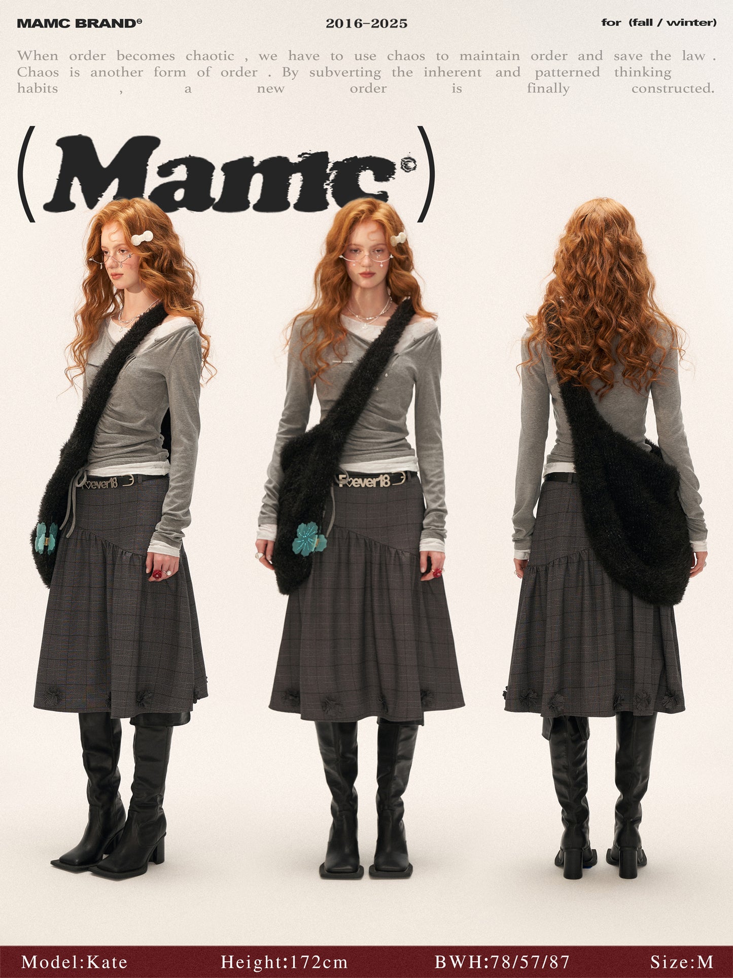 MAMC - Y2K Preppy Lace Trim Ruched Long Sleeve Top (Grey)