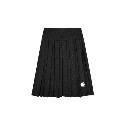 Slim-Fit Preppy Style Set - Sailor Collar Shirt / Front Box-Pleat Skirt / Polka Dot Skirt
