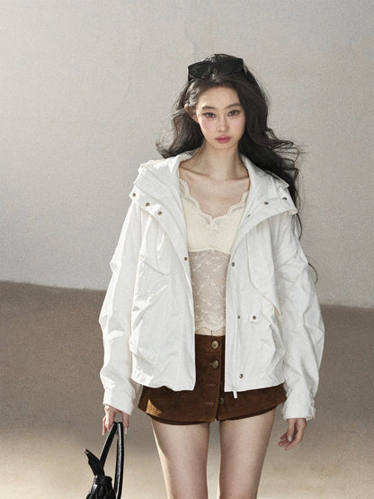 AOMALM - "Where the Wind Rests" Frost White Korean Utility Outdoor Hiking Jacket