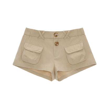 Vintage Utility Pocket Cotton Shorts