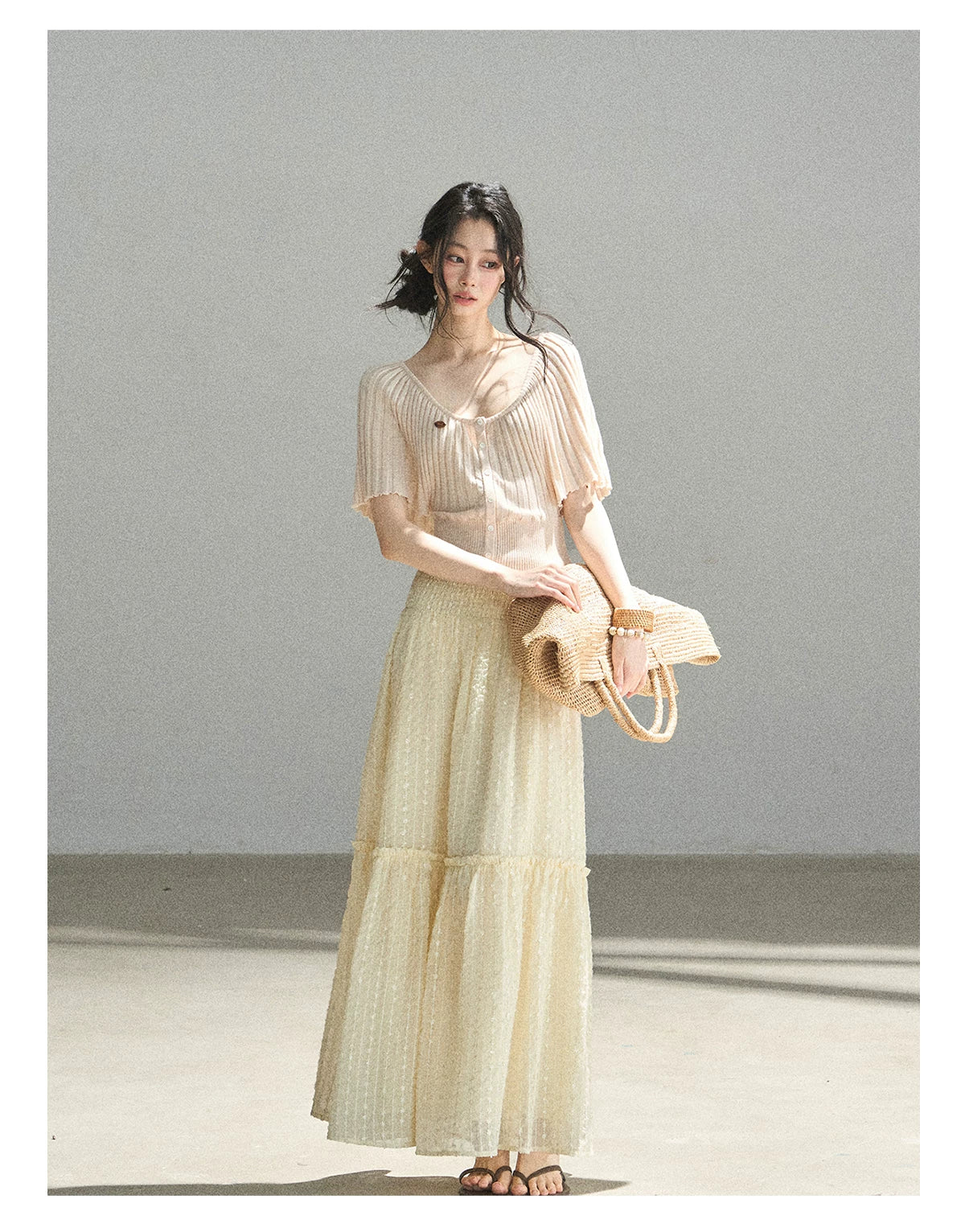 "Orange Sugar Glow" Blush Pink Convertible Off-Shoulder Knit Top