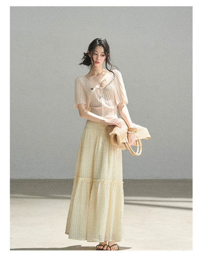"Orange Sugar Glow" Blush Pink Convertible Off-Shoulder Knit Top