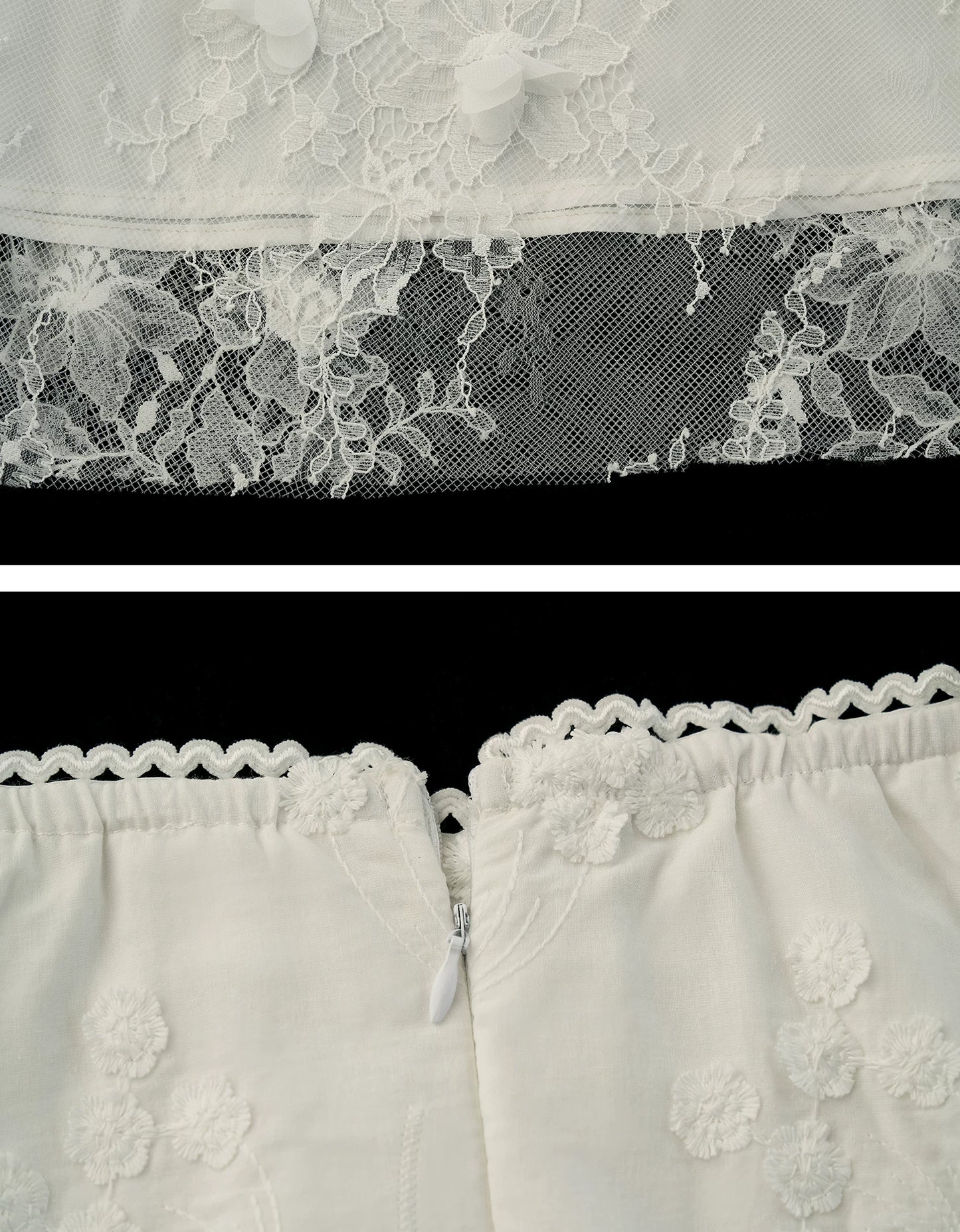 "Soft Petal Mood" 3D Floral Tulle Midi Skirt WE1002