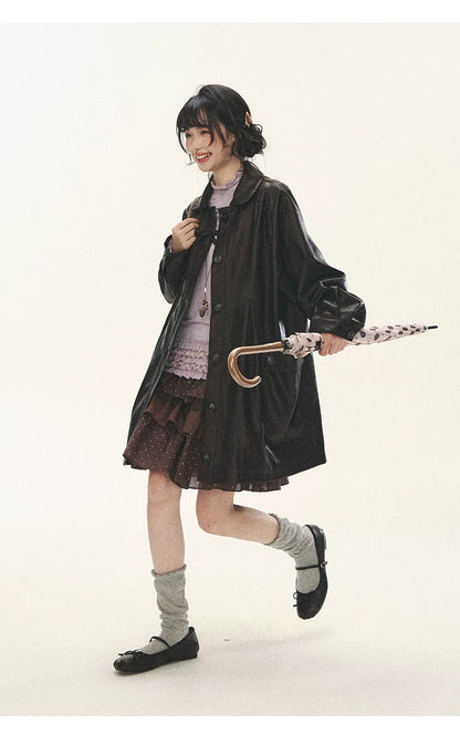 "Misty Ripples" Misty Lavender Lace Mock Neck Knit Top