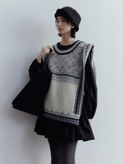 FUSSED Strange Circus Fair Isle Wool Vest FOF-25SS163