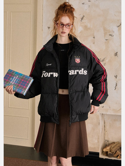 EZEK - Vintage Varsity Stripe Puffer Jacket