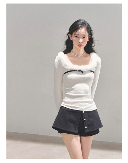 少也眼 “Hidden in Moonlight” Plush-Knit Winter Tee 84513541