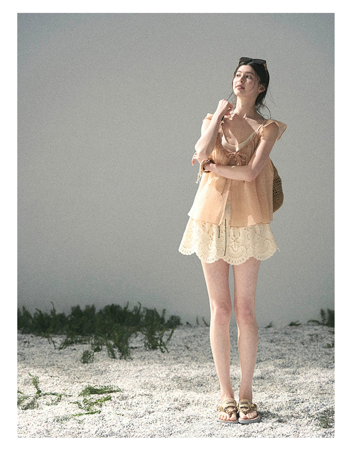 “Your Whisper” Lotus Mauve Babydoll Twinset Top