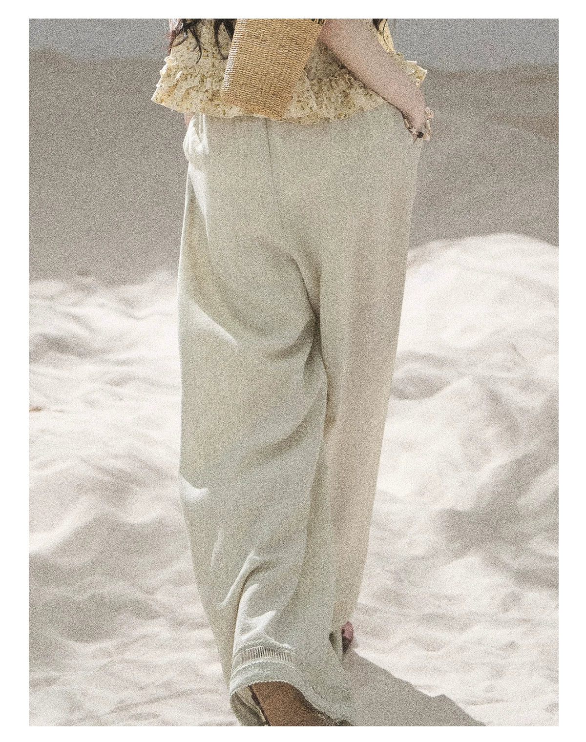 "Follow the Sea Breeze" Lightweight Straight-Leg Wide-Leg Pants (Lotus Pink/ Gray Sage Green/ Gray Blue)