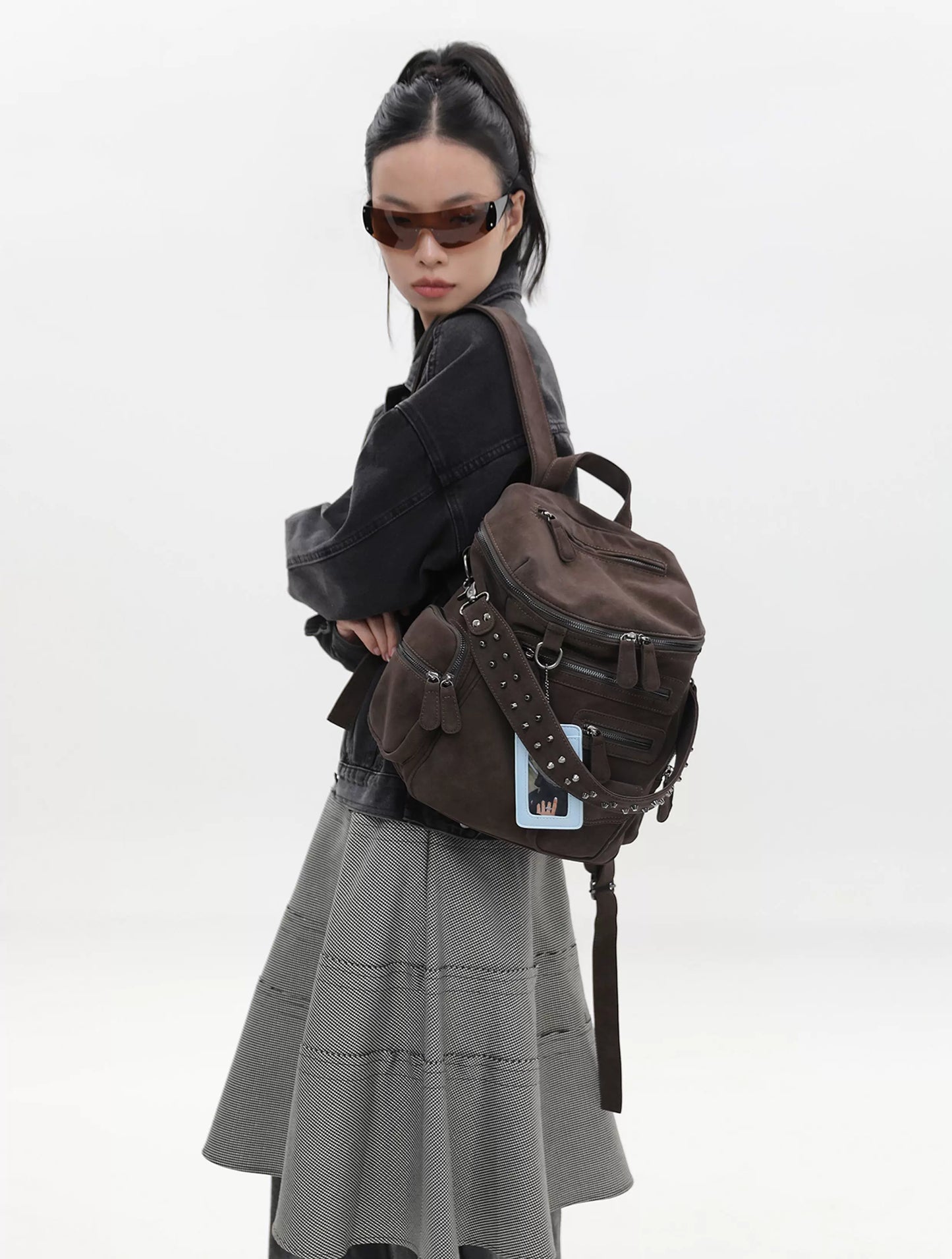 Reese Lincoln Suede Motorcycle Backpack