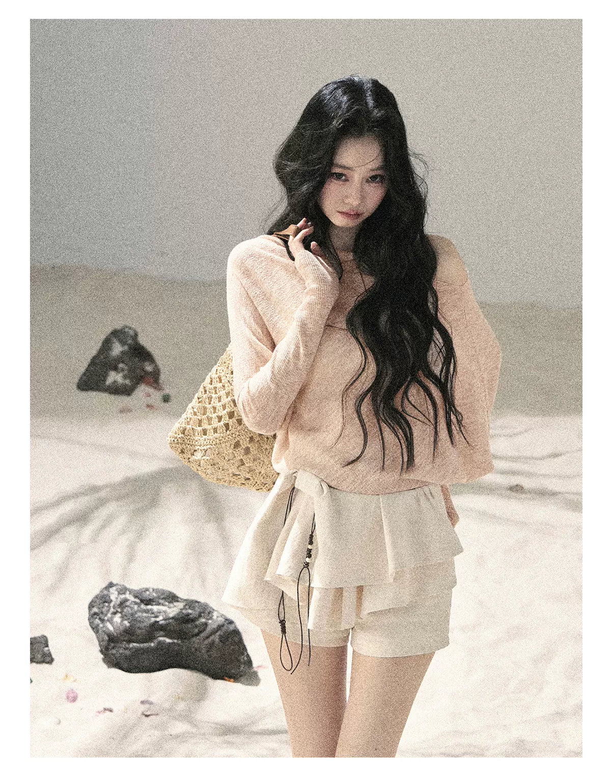 "Layered Petals in Motion" Dutch Cream Ruffle Skort 5324853