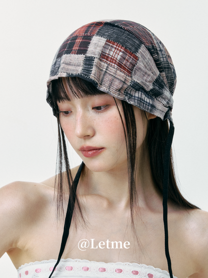 Distressed Slouchy Headscarf Beanie Hat