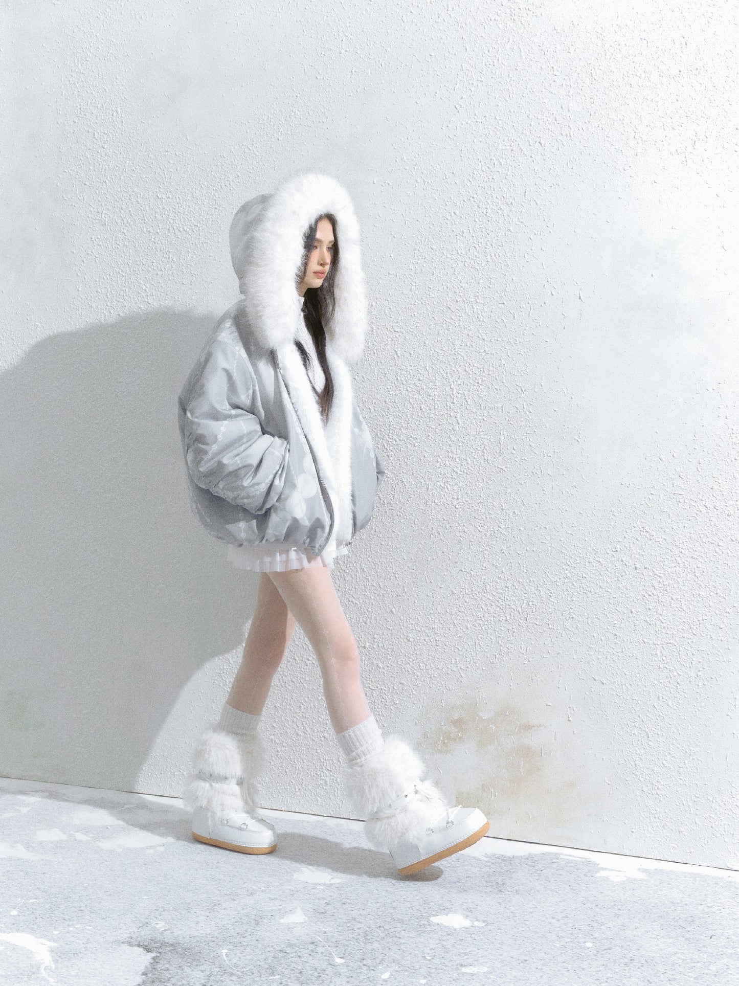 SALTHé盐茶 - Hokkaido Reversible Plush Hooded Jacket ST24D0918C