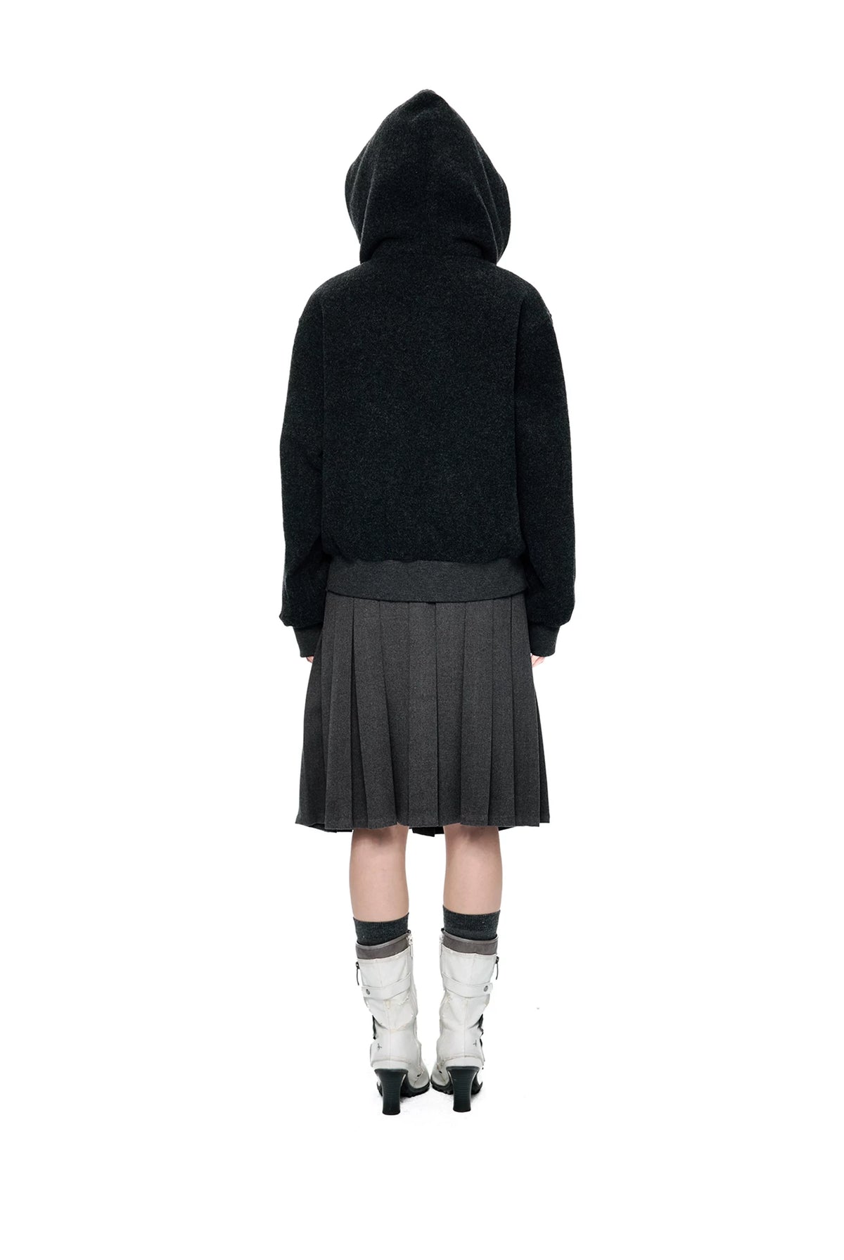 EZEK | Preppy Hooded Wool Blend Jacket with Button Front