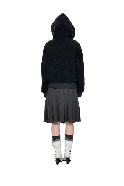 EZEK | Preppy Hooded Wool Blend Jacket with Button Front