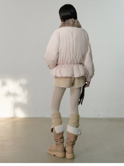 Soote Season - Sweet Cream Pink Faux-Fur Collar Puffer Jacket