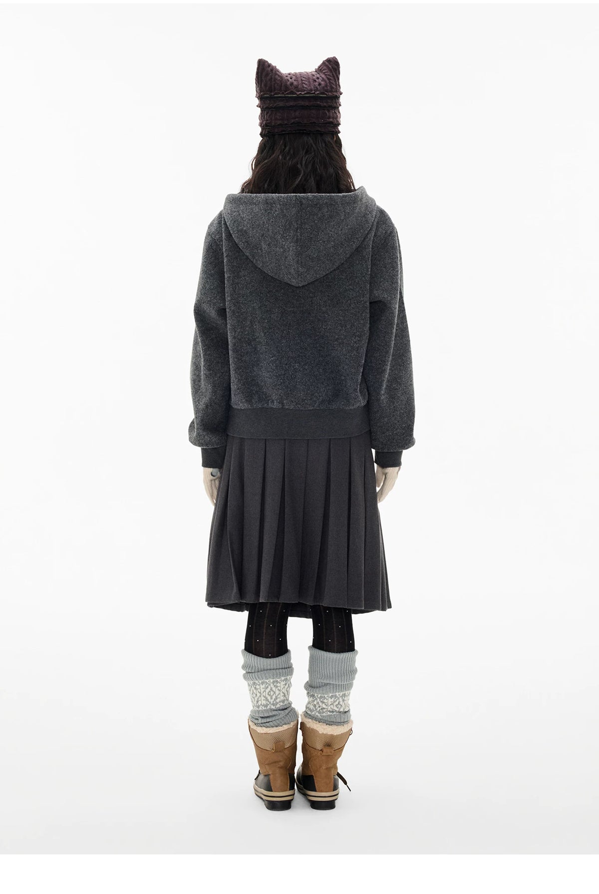 EZEK | Preppy Hooded Wool Blend Jacket with Button Front