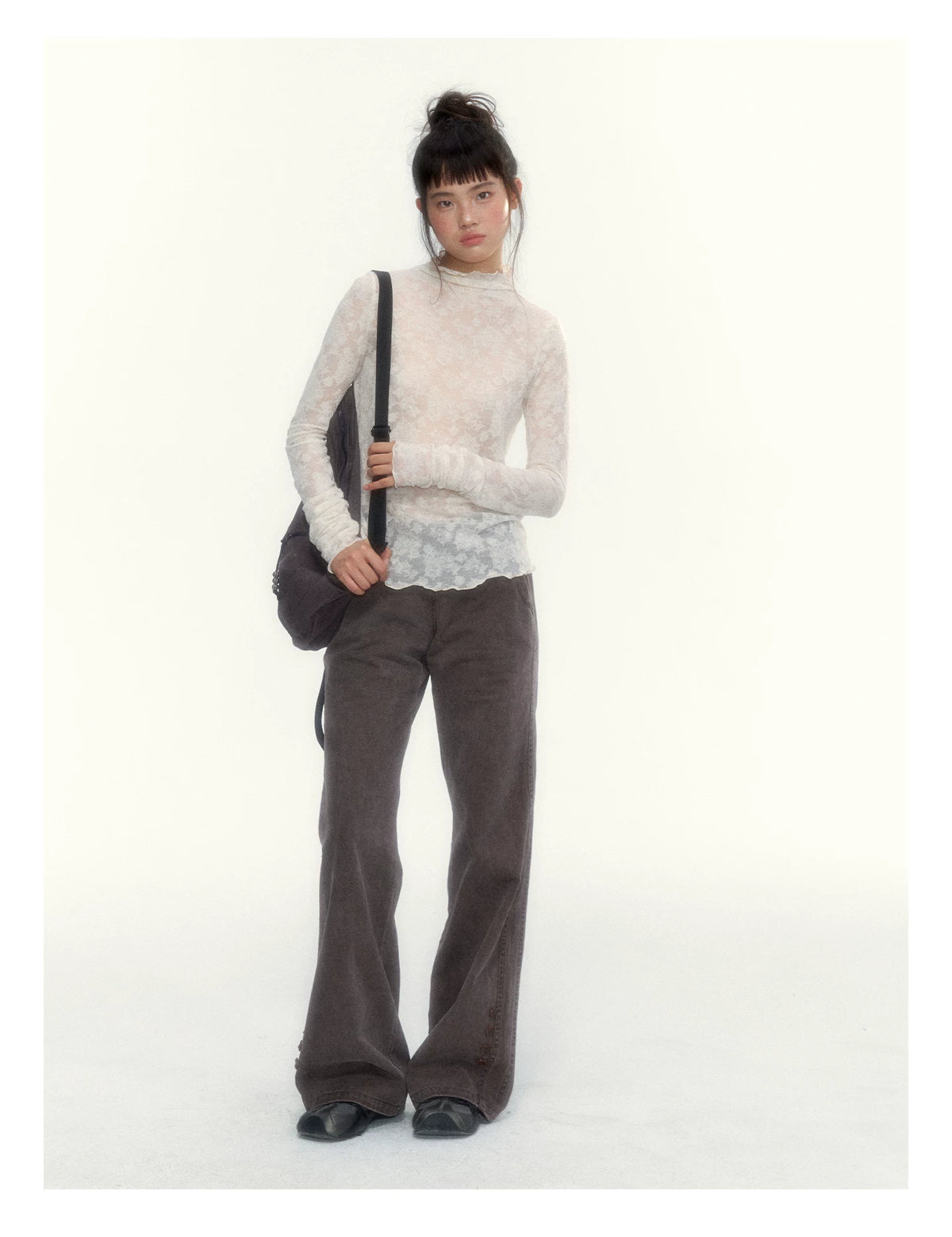 "A Season Called Autumn" Coffee Brown Vintage Washed Wide-Leg Utility Pants