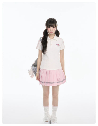 "Pink Ocean Dream" Summer Campus Collection (Shirt/ Shorts/ Skirt/ Jacket)