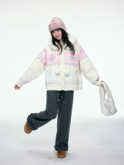 BIBIBENCY - Dark Gray Polka Dot Sweatpants