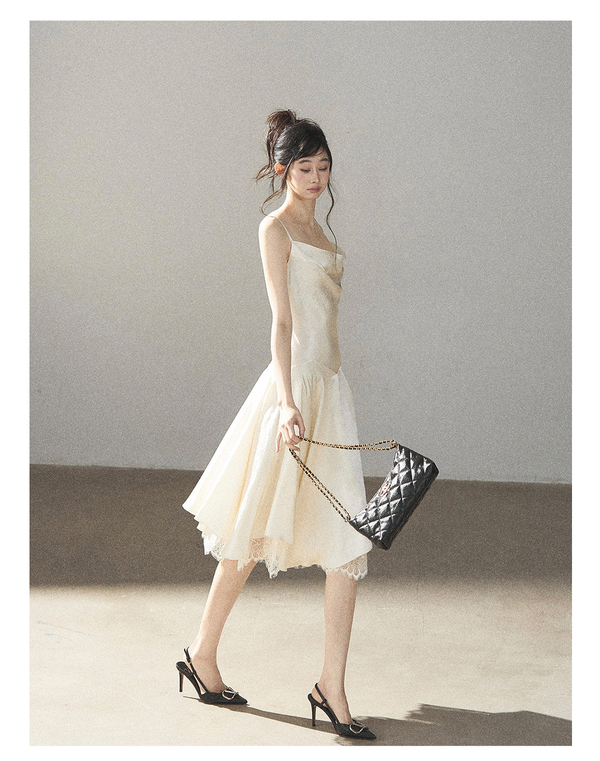 170726 "Planting a Garden of Pear Blossoms" Cream White Lace Mini Dress