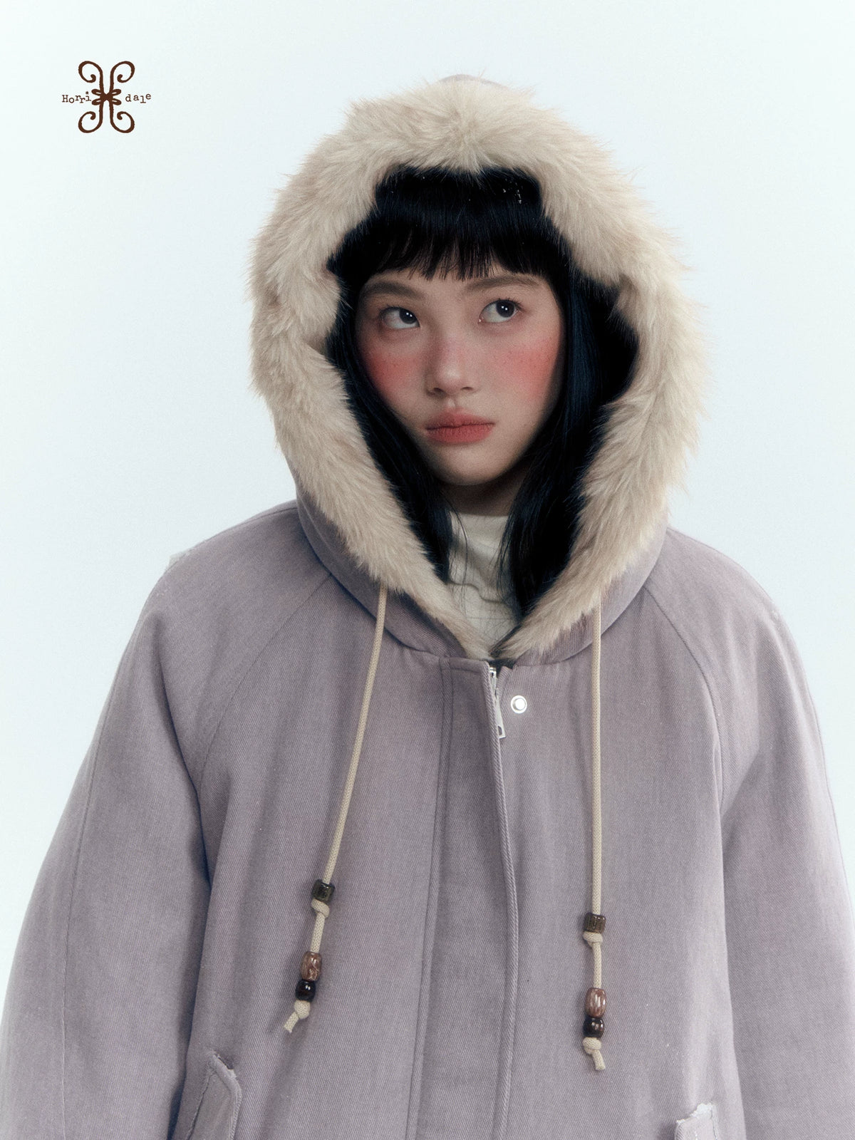 Horridale - Reversible Vintage Puff Jacket with Faux Fur – Misty Purple