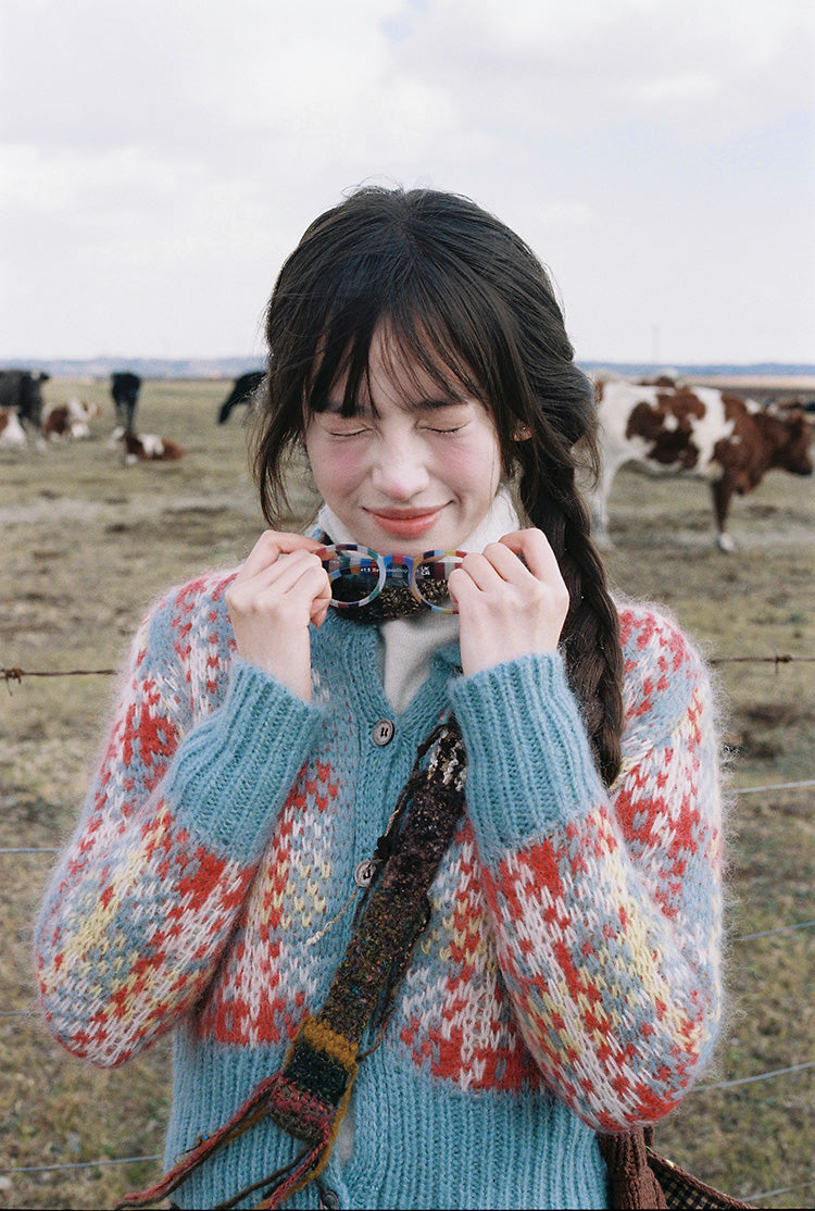 Zzouu - Colorful Mohair Cardigan