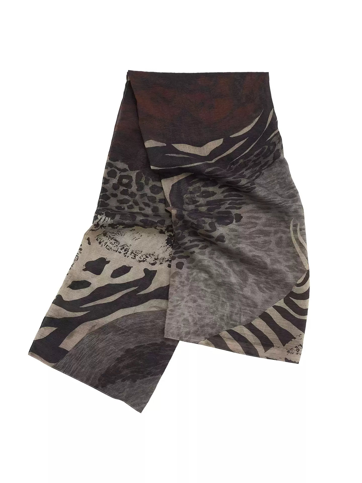 MAMC - Leopard Print & Zebra Stripe Textured Scarf Shawl