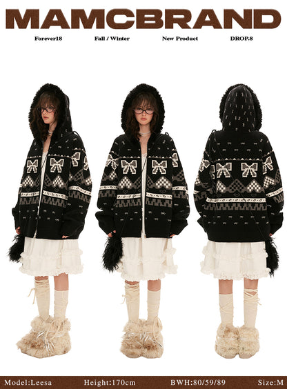MAMC - "Black Urban Bow" Cardigan
