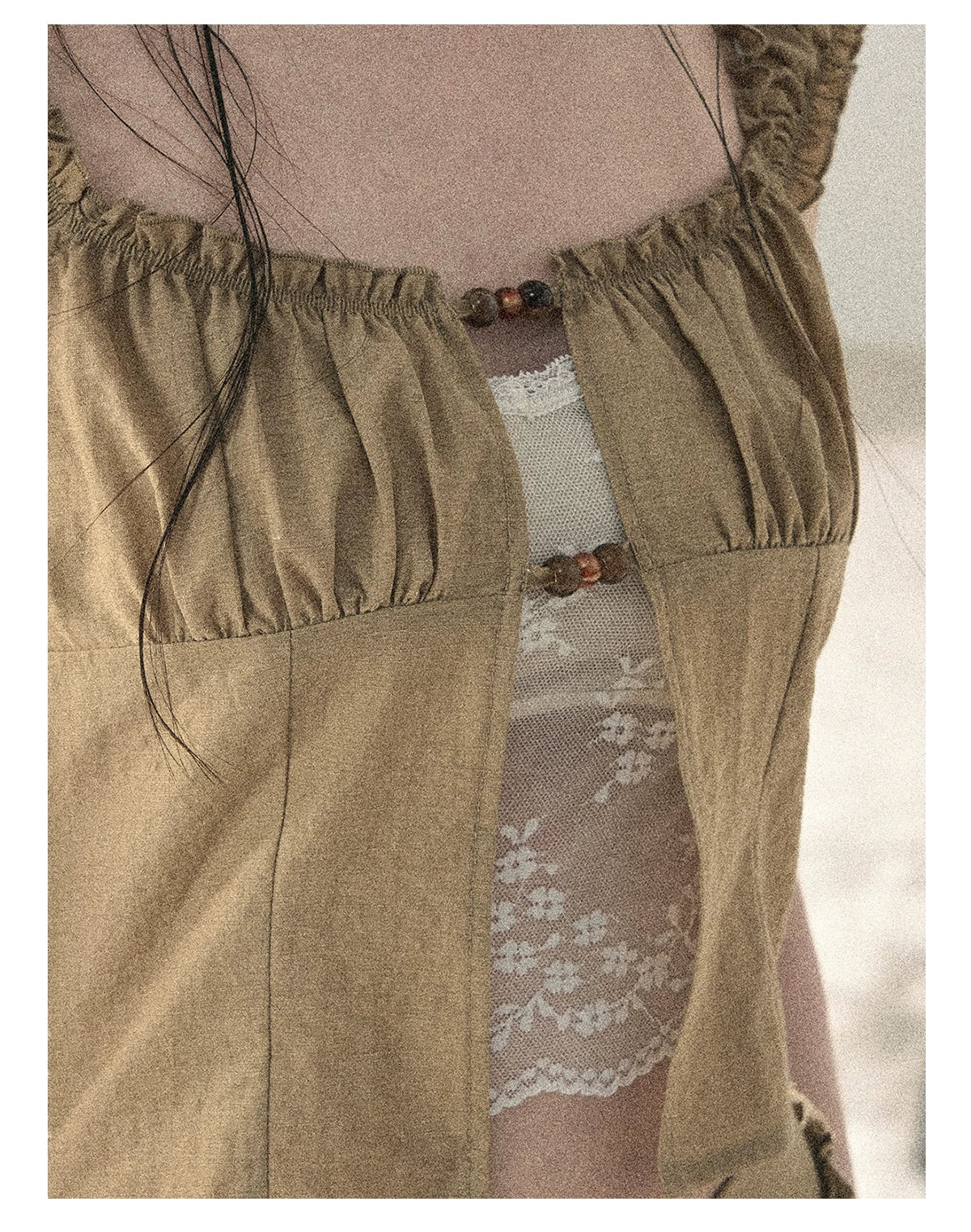 "Wild Meadow Breeze" Roasted Pecan Lace Two-Piece Set