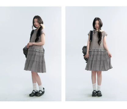 "Weekend Diary" Ruffle Tiered Polo Midi Dress