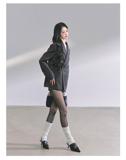 少也眼 “Miu-Inspired Intellectual Muse” French Hepburn Blazer 8978645
