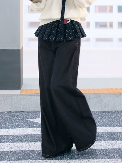 "Starlight Transit" Navy Pleated Mini Skirt