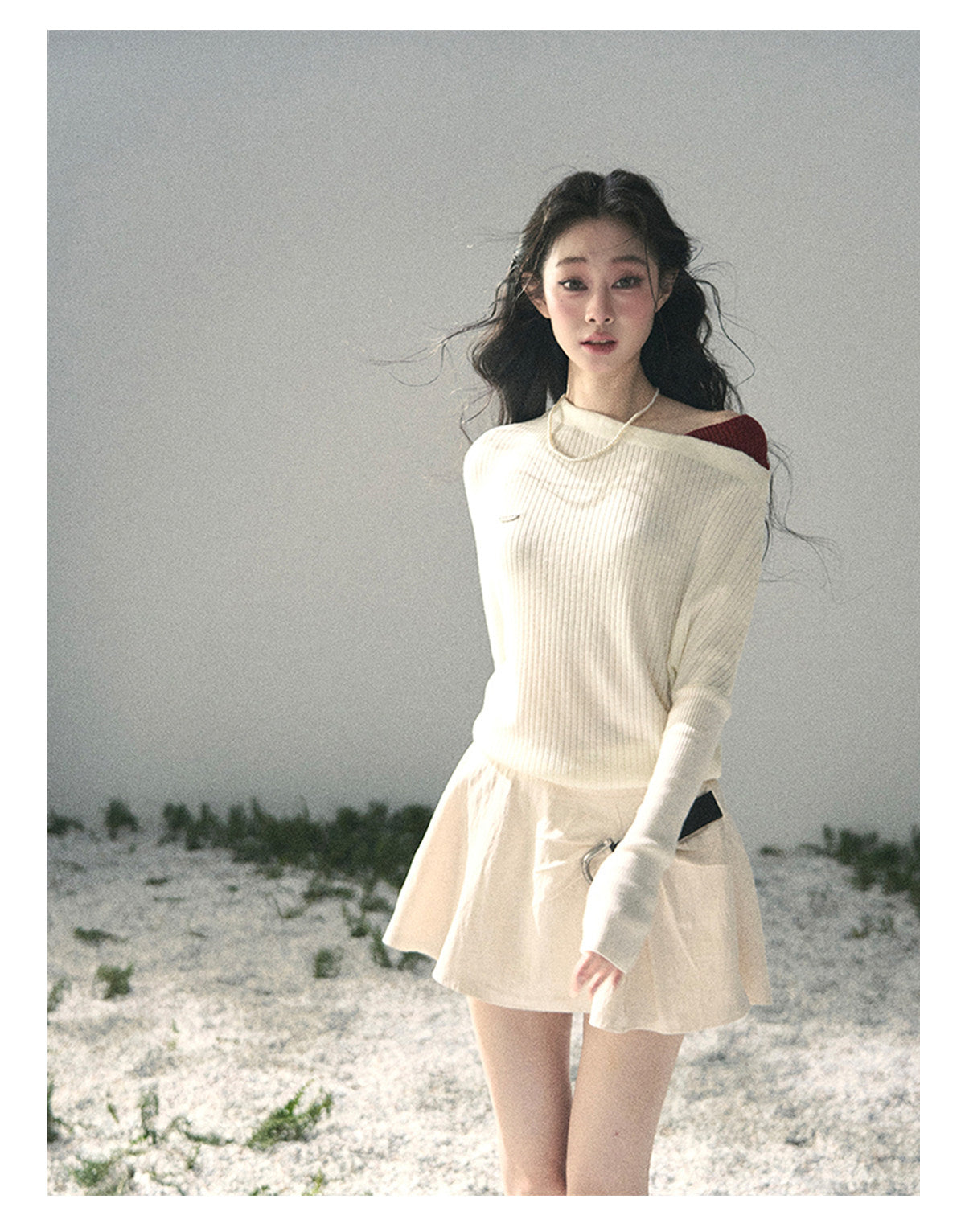 “Corridor Chimes” Dutch Cream A-Line Puff Mini Skirt