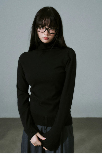 LOST FOREST - Stretch High-Neck Base-Layer Top (Apricot / Black / Dusty Pink / Deep Brown)
