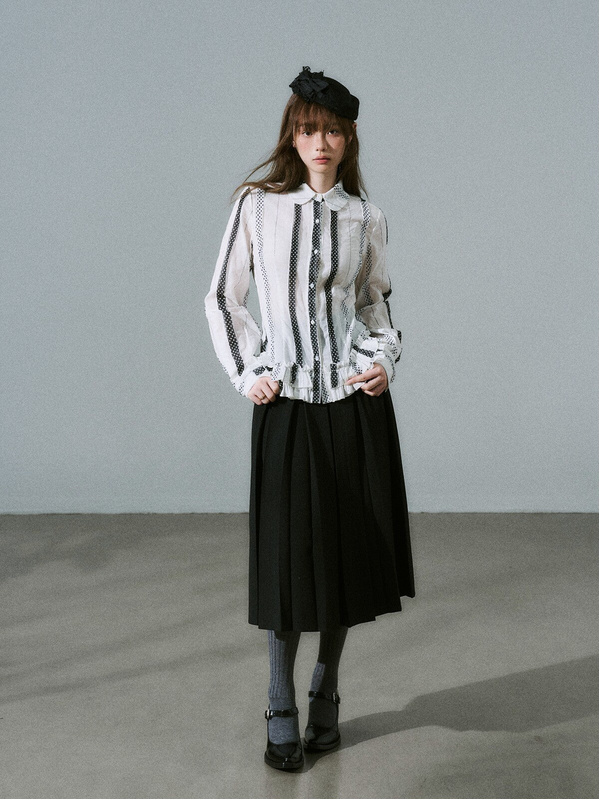 LOST FOREST - White Polka Dot Shirt