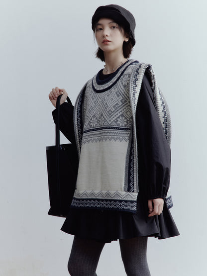 FUSSED Strange Circus Fair Isle Wool Vest FOF-25SS163
