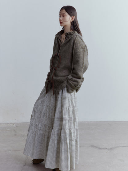 FUSSED Misty Forest Wool Mohair Knit Cardigan – Moss Green FOF-25SS130