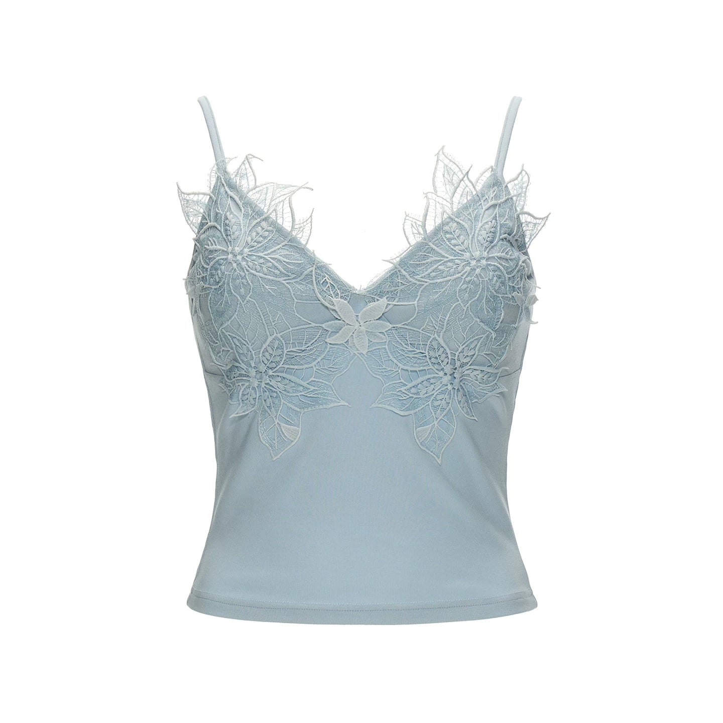 Lace Trim Padded Slim-Fit Cami Top