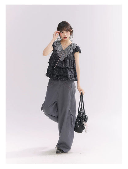 “Pear Shape Genius” Dusty Mauve Washed Cotton Cargo Pants