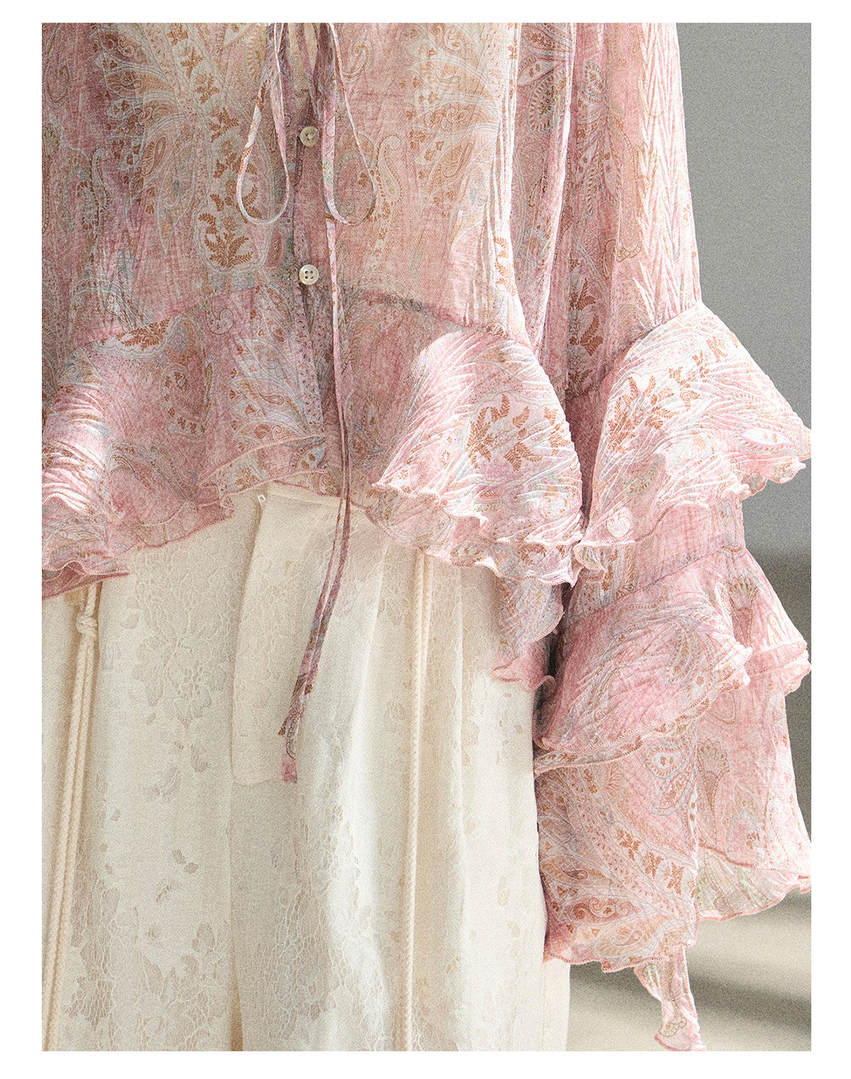 170726 "A Place Where Softness Rests" Lotus Mauve Ruffle Tie-Front Cover-Up Cardigan