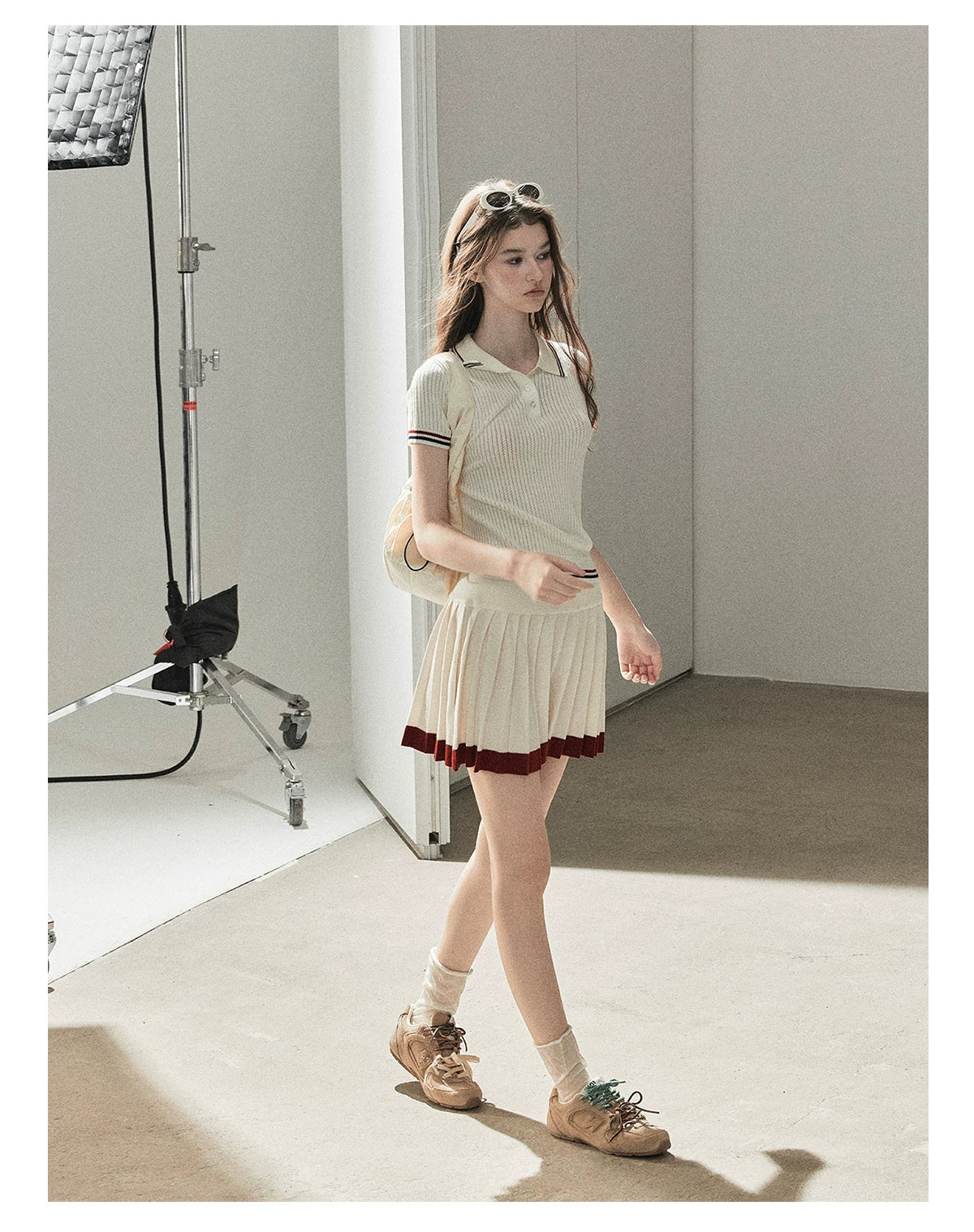 "The Softest Touch" Dutch Cream Collegiate Knit Top & Mini Skirt Set