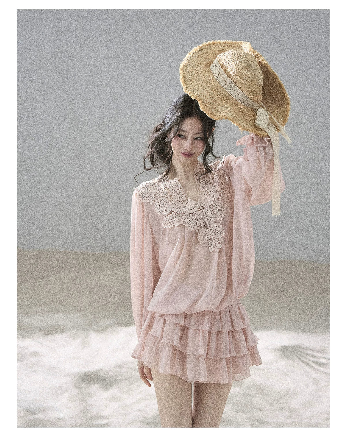 "Flowers on the Breeze" Blush Pink Top & Mini Skirt Two-Piece Set