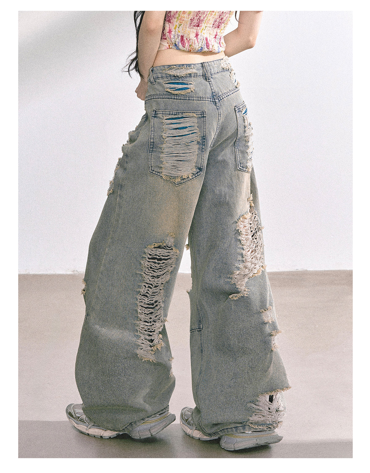 少也眼 “Everstreet" Ripped Straight-Leg Denim Pants 4763