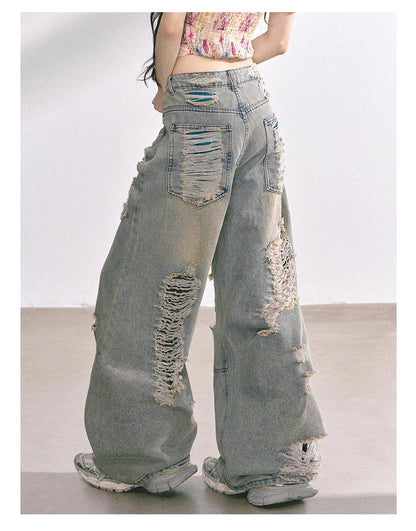 少也眼 “Everstreet" Ripped Straight-Leg Denim Pants 4763