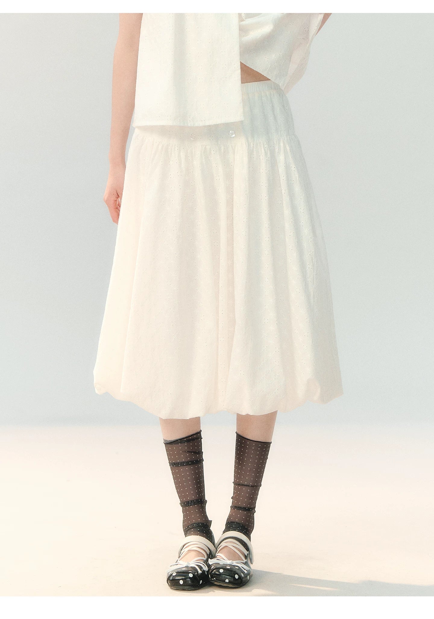 "Sea Breeze Chronicle" White Sailor Collar Skirt Set LL2026185