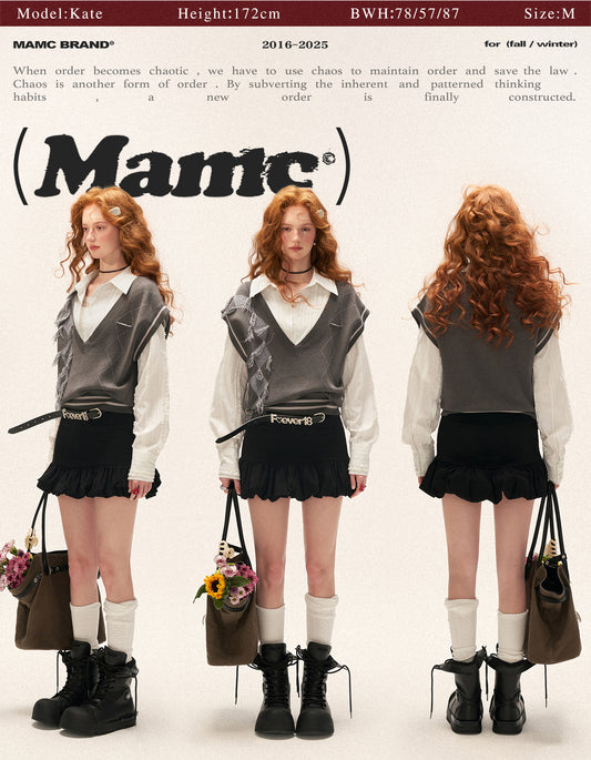 MAMC - Black Ruched Tulip Mini Skirt WE729