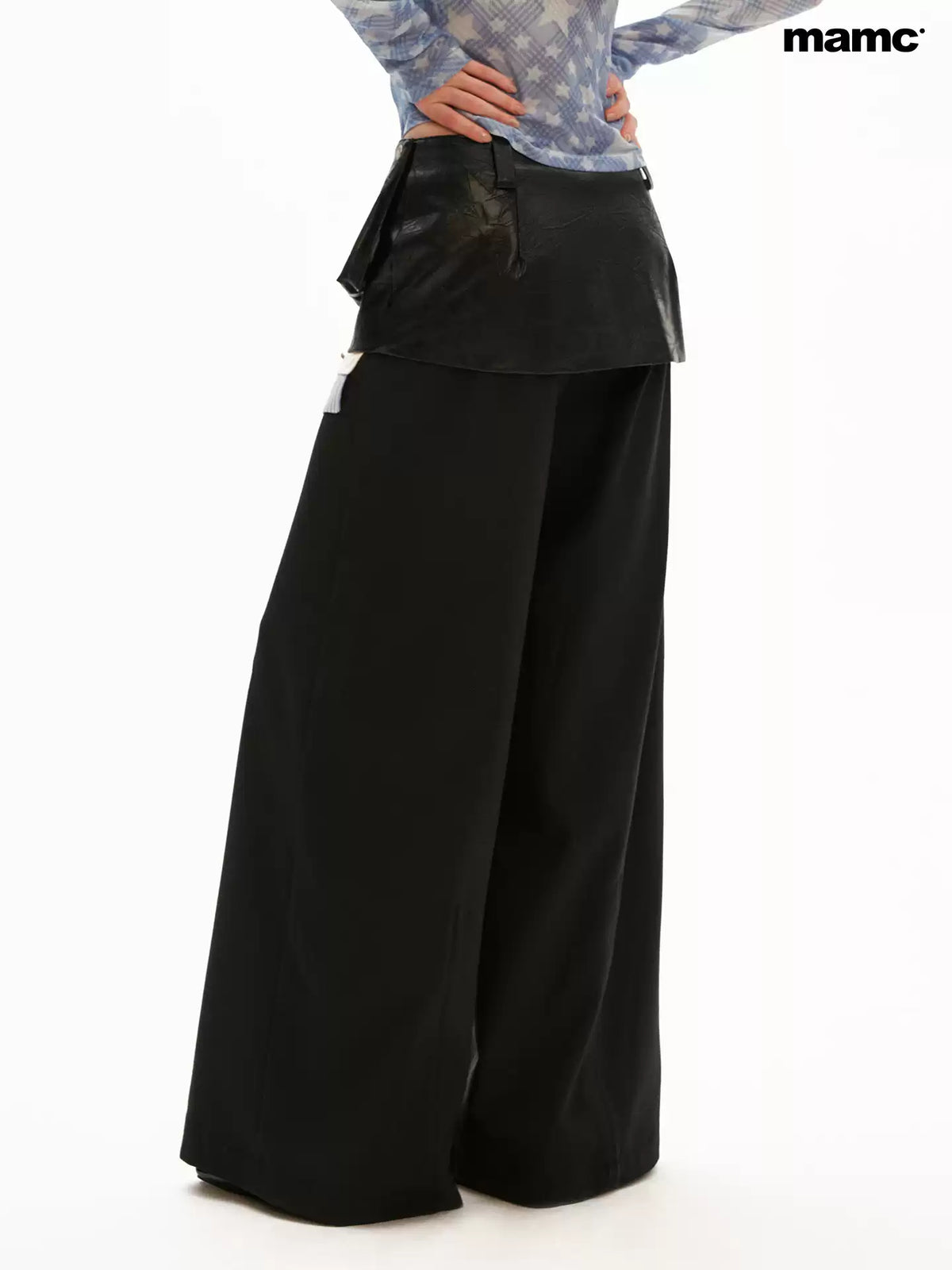 MAMC - Black Sleek Edge Wide-Leg Trousers